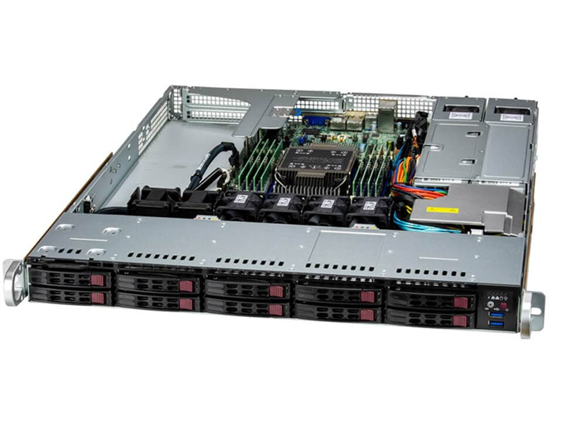 Серверная платформа Supermicro SuperServer 1U 111E-WR noCPU(1)4th/5th Gen(MCC Carrier)/ 300W TDP/no DIMM(8)/10x SATA/SAS/ 2x1Gb/ SFT-DCMS-SINGLE/2x 860W/ 1st config