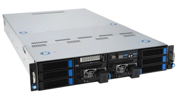 Серверная платформа ASUS ESC4000A-E12-SKU1, 2U GPU, 1 x SP5 LGA6096 EPYC 9004 (400W), 12DIMM DDR5, 2 x 2.5" SATA/SAS*/NVMe + 2 x 3.5" SATA/SAS*/NVMe + 2 x 3.5" SATA/SAS*,2 x GbE LAN (I350), 2x 2600W