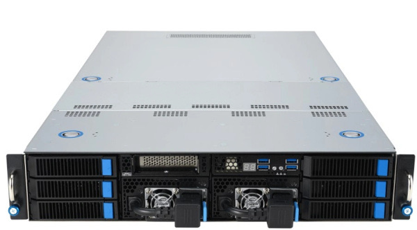 Серверная платформа ASUS ESC4000A-E12-SKU1, 2U GPU, 1 x SP5 LGA6096 EPYC 9004 (400W), 12DIMM DDR5, 2 x 2.5" SATA/SAS*/NVMe + 2 x 3.5" SATA/SAS*/NVMe + 2 x 3.5" SATA/SAS*,2 x GbE LAN (I350), 2x 2600W