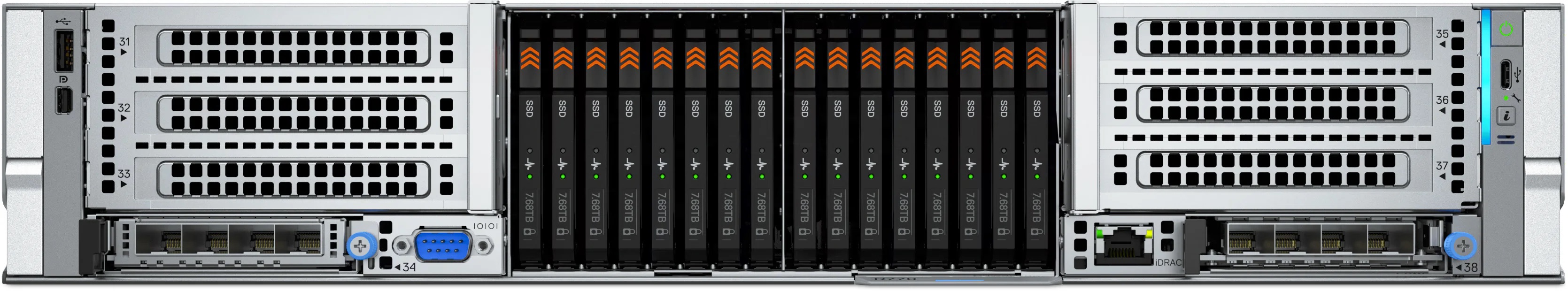 Сервер DELL PowerEdge R770 2U / 8SFF Universal/ 2x6747P/ 32x32GB RDIMM/ 2 x 480GB SATA RI / 4 x 2,4TB SAS HDD / H965i / ENT / Dual 3200W / ConnectX-6 Lx OCP / Emulex LPe37102 FC HBA FH/ Rails/ 1YWARR
