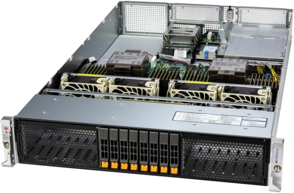 Сервер Supermicro SuperServer 2U 222H-TN 2x6737P/ 8x64GB/ 1xM.2 NVMe 480GB/ S3916L-H16IR-32DD/ 4x10GbE (2xRJ45 & 2xSFP+)/SFT-DCMS-SINGLE
