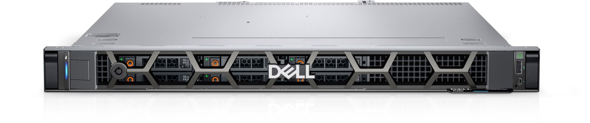 Сервер DELL PowerEdge R260 1U/ 2LFF/ E-2414/ 1x16GB UDIMM/ 1x2TB SATA/IDRAC9 Basic/ 1X700W/ Rails/1YWARR