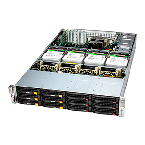Серверная платформа Supermicro SuperStorage 2U Server 621E-ACR16H noCPU(2) 4th/5th Gen(MCC carrier)/no DIMM(16)/TDP 270W/16x3,5/2,5 SAS/SATA/2x10GbE/SFT-DCMS-Single/2x1600W/