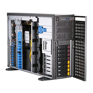 Серверная платформа Supermicro SuperServer GPU Tower 741GE-TNRT noCPU(2)4rd Gen Xeon Scalable/TDP 350W/no DIMM(16)/ SATARAID HDD(8)LFF/2xM.2 NVMe 3xFH/2x10GbE/2x2000W