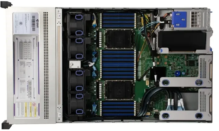 Серверная платформа SNR-SR2425LS-NV Rack 2U, 2xXeon LGA4677, 32xDDR5/5600MHz(upto 8TB), 24xHDD SFF SATA/SAS/NVMe + 2xSFF rear, 2x M.2 (2280 / 22110), noRAID, 5xPCIe 5.0/4.0, 2x1GbE, 2x1300W, Rails
