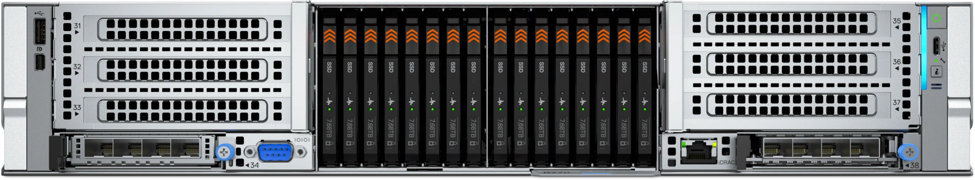 Сервер DELL PowerEdge R770 2U / 8SFF Universal/ 2x6747P/ 32x32GB RDIMM/ 2 x 480GB SATA RI / 4 x 2,4TB SAS HDD / H965i / ENT / Dual 3200W / ConnectX-6 Lx OCP / Emulex LPe37102 FC HBA FH/ Rails/ 1YWARR