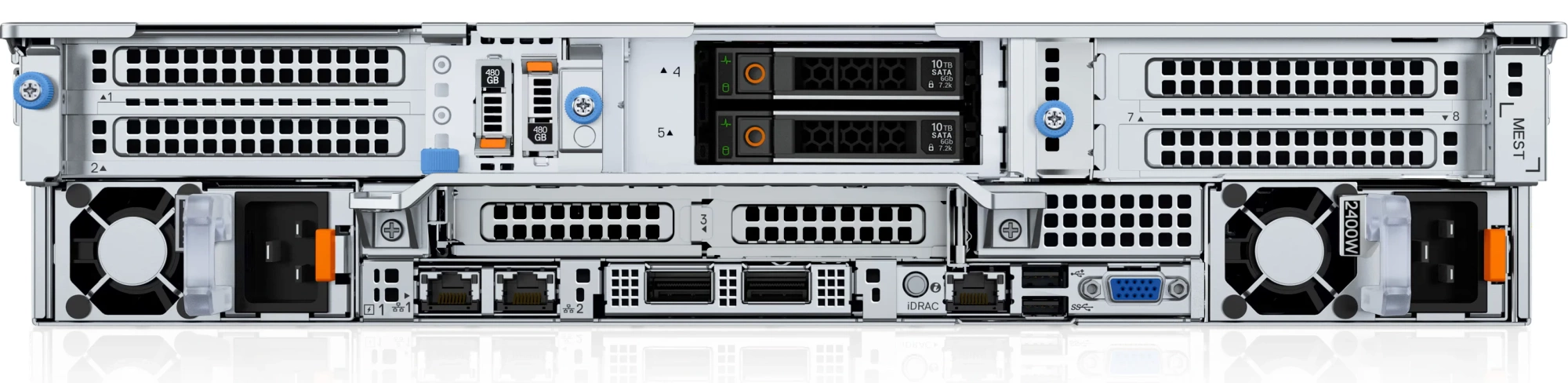 Шасси серверное DELL PowerEdge R760 2U/24SFF(8 universal)/2xHS/H755/2xGE/6VHPerf Fan/RC2/ bezel/noTPM/IDRAC9 ent/rails/1YWARR(210-BDZY)