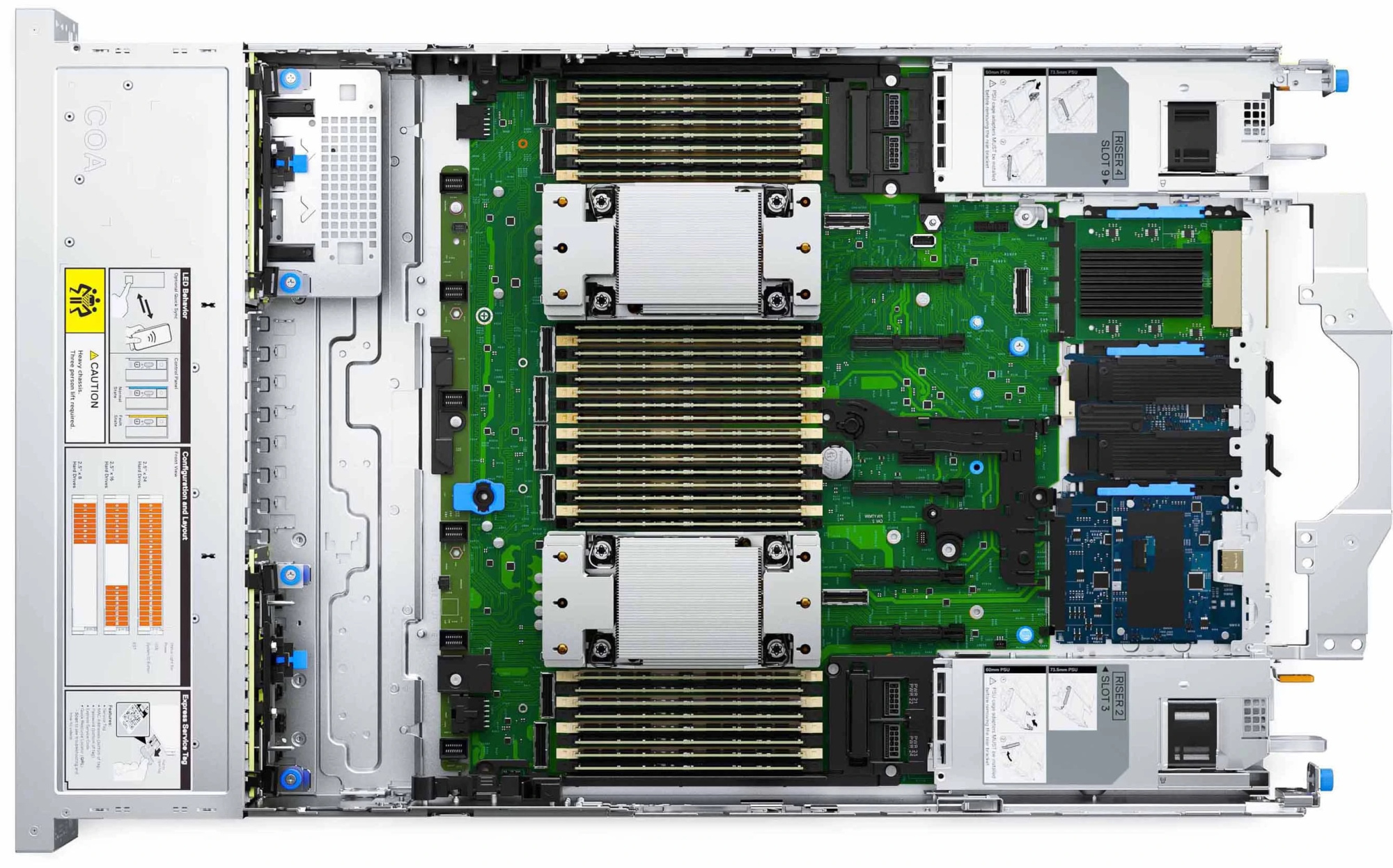 Сервер DELL PowerEdge R770 2U / 8SFF Universal/ 2x6747P/ 32x32GB RDIMM/ 2 x 480GB SATA RI / 4 x 2,4TB SAS HDD / H965i / ENT / Dual 3200W / ConnectX-6 Lx OCP / Emulex LPe37102 FC HBA FH/ Rails/ 1YWARR